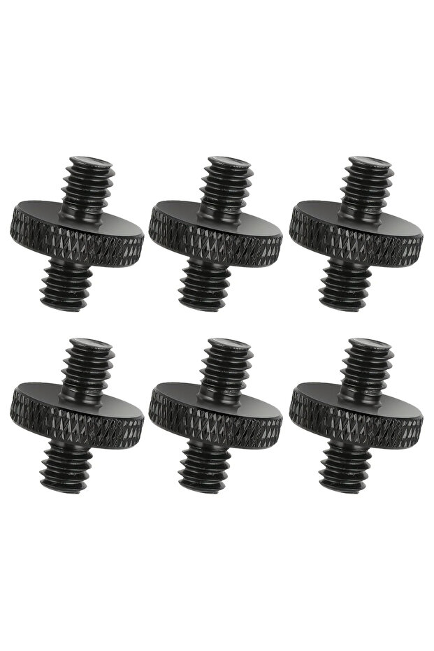 6 PCS 1/4" Male to 1/4" Male Threaded Tripod Screw Adapter Double Head Stud Standard Mounting Thread