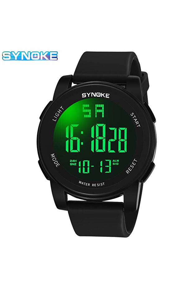 Black SYNOKE Men Outdoor Sports Multifunctional Waterproof 5Bar Shock Resistant Large Screen Display
