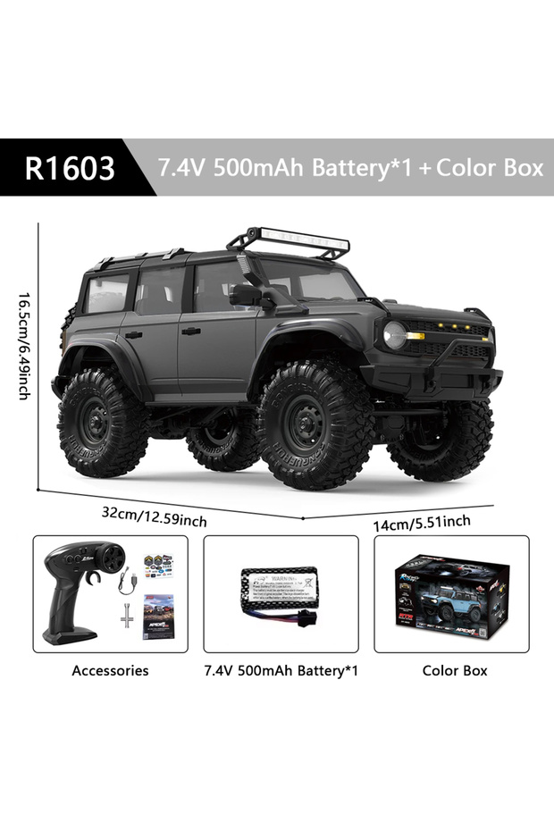 R1603 HB R1601 RC Car 1:16 2.4G 4WD Off-Road Remote Control Cars with LED Crawler Trucks Climbing Ve