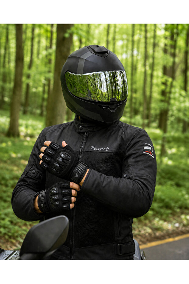 Black Summer Mesh Motorcycle Jacket Breathable Lightweight Jacket + Buff and Keychain Gift