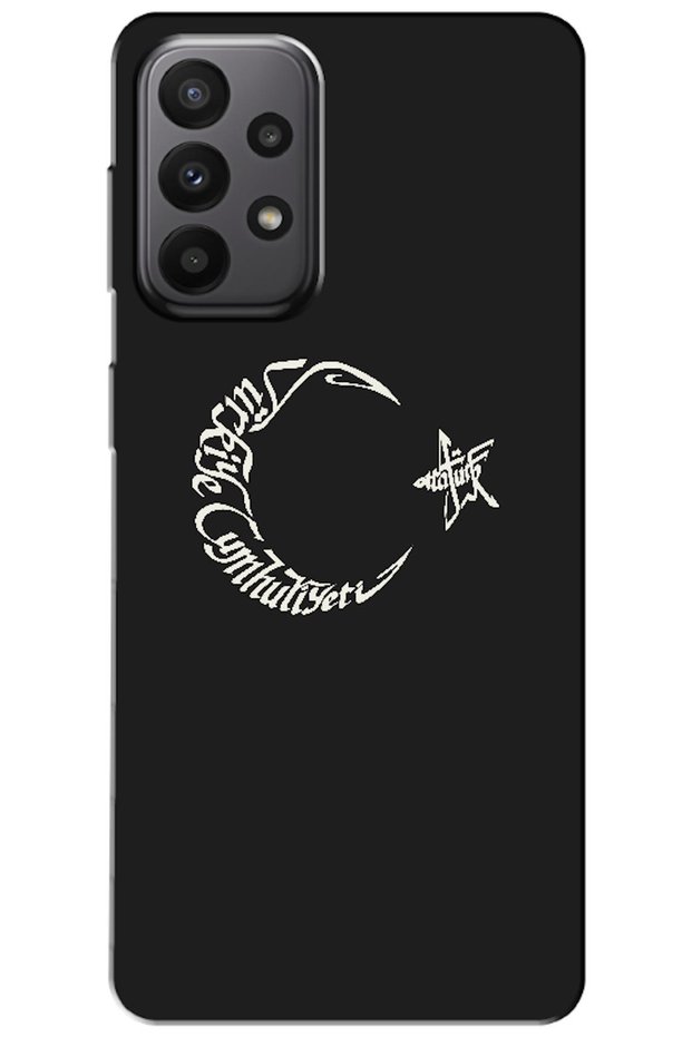 Samsung Galaxy A23 Compatible Case with Crescent Moon, Star, and Atatürk (Printed)