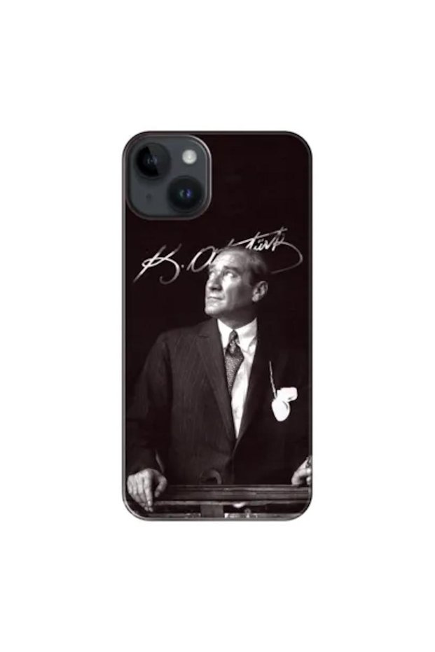 Apple iPhone 14 Compatible Case Mustafa Kemal Atatürk Silicone Case (Printed)