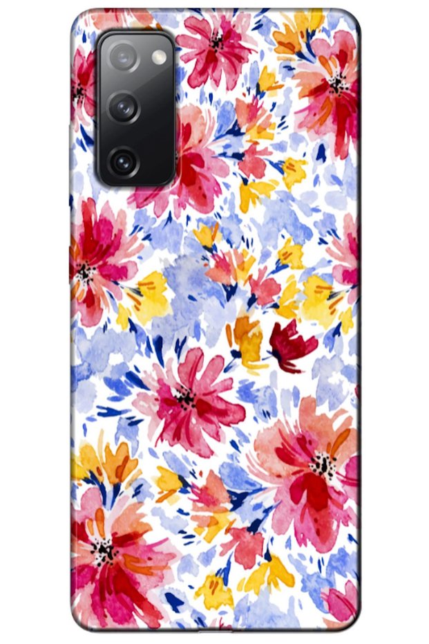 Samsung Galaxy S20 Fe Compatible Case Spring Flowers 7 Silicone Case (Printed)