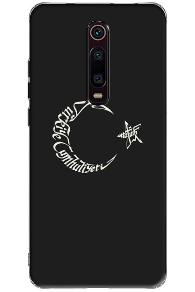 Xiaomi Mi 9t Compatible Case Moon Star and Atatürk Silicone Case (Printed)