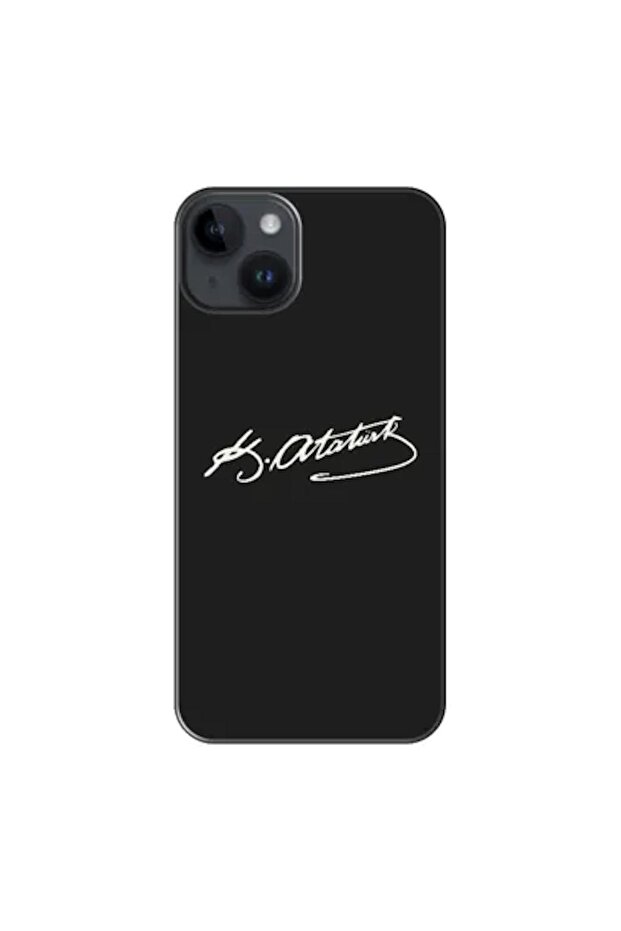 Apple Iphone 14 Uyumlu Kılıf Atatürk Imzası Silikon Kılıf (BASKILI)