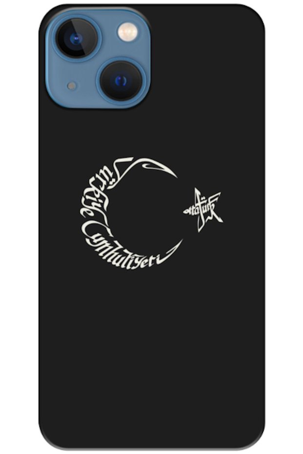 Apple Iphone 13 Mini Uyumlu Kılıf Ay Yıldız Ve Atatürk Silikon Kılıf (BASKILI)