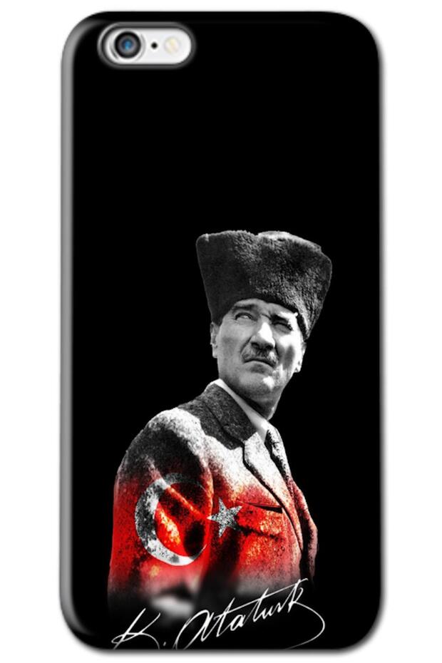 Apple iPhone 6 Plus Compatible Case Mustafa Kemal Ataturk Design V2 Silicone Case (Printed)