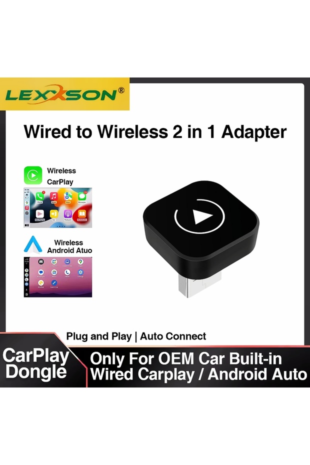 2in1 Carplay Box Wireless Carplay Adapter Android Auto Wireless Smart Dongle 2in1 For Volvo Benz Aud