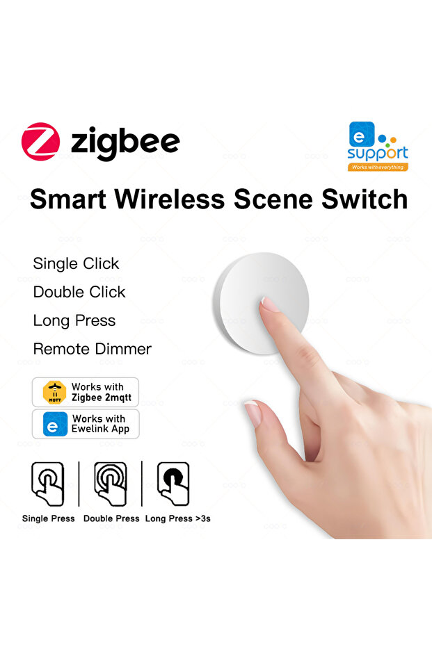 New ZigBee Button Scene Switch Intelligent Linkage Smart Wireless Wall Push Button works with Zigbee
