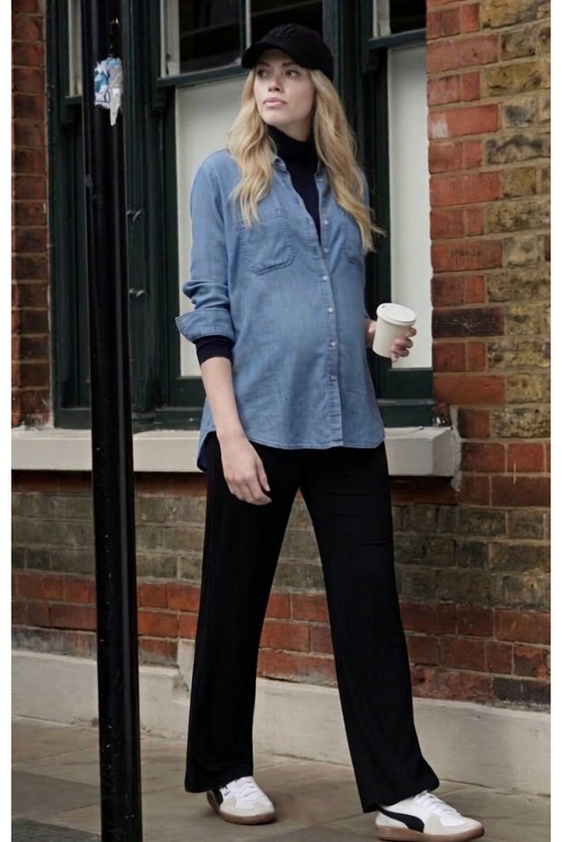 Maternity Wide Leg Thin Combed Comfortable Trousers