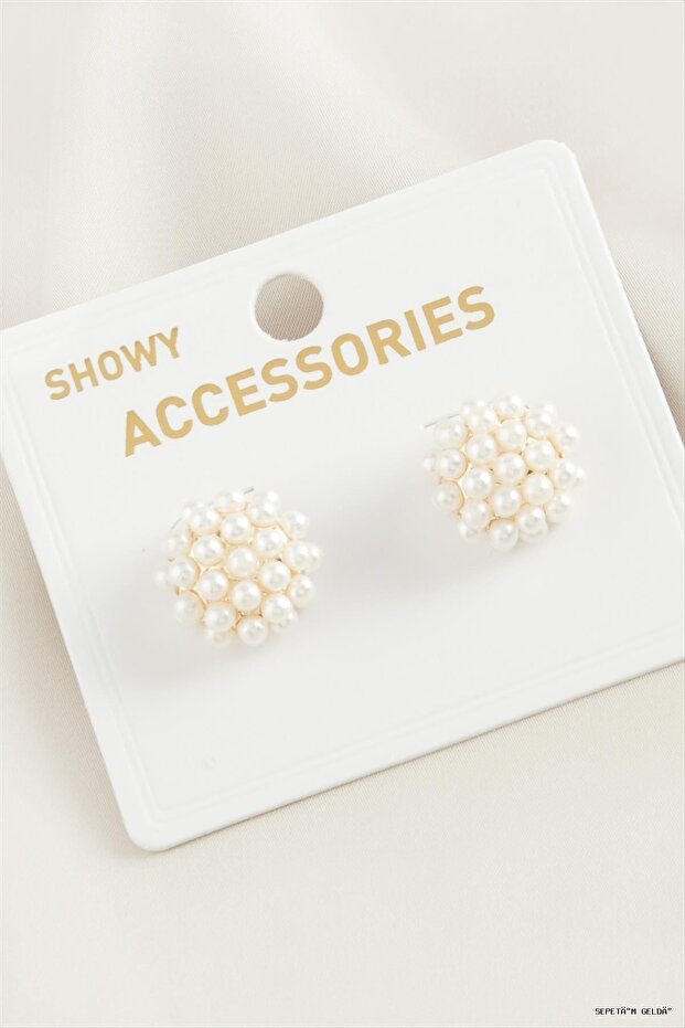 Spt-Gld Flower Pearl Tr (42414) Earrings Yellow