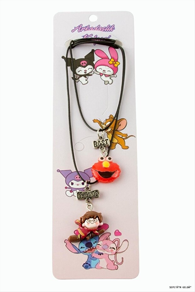 Spt-Gld Çzgflm Character Friendship Necklaces -Pair (44439) Necklace- Black