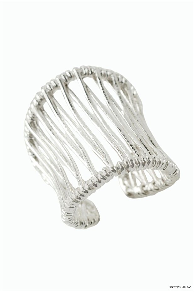 Spt-Gld Zigzag Metal Ring (40416) Silver Color