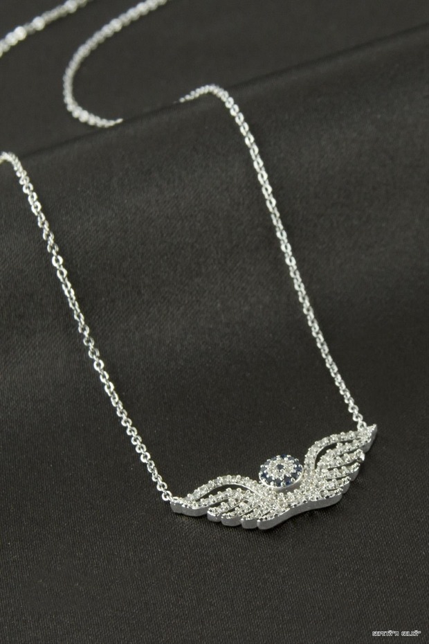 Spt-Gld at Nazar Zircon Stone Necklace (40323) Silver Color