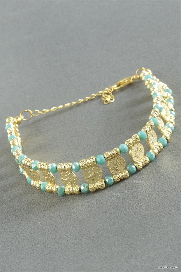 Spt-Gld Crystal (44838) Bracelet Turquoise