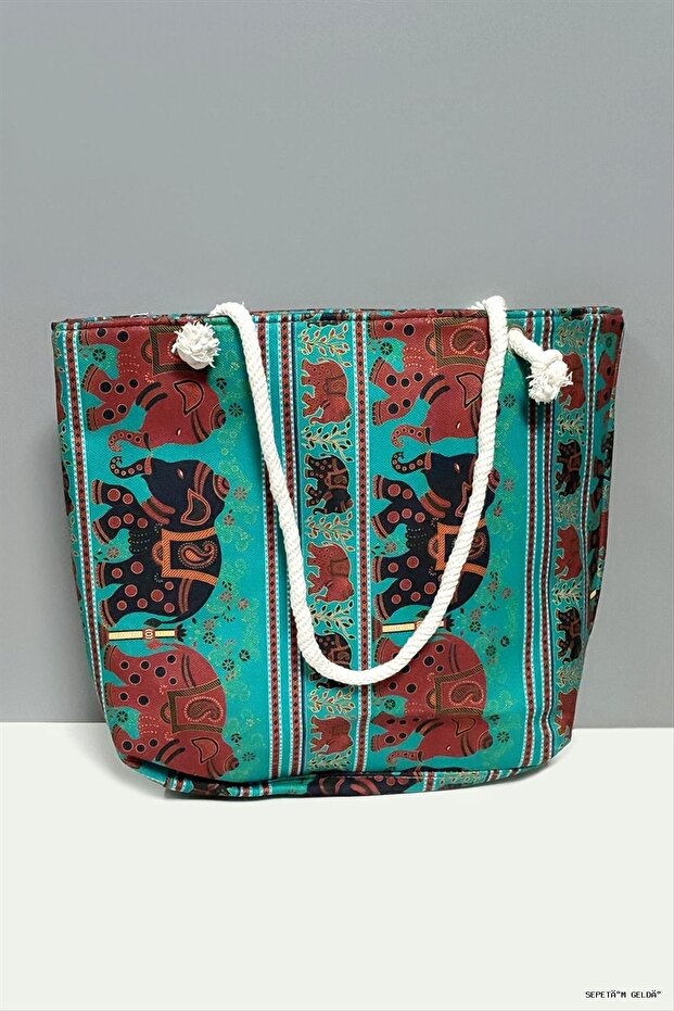 Spt-Gld Saturn Patterned Beach Bag (45642) Green