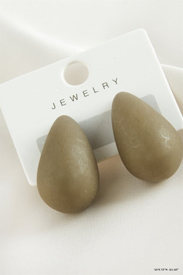 Spt-Gld Drop Plastic Earrings (52935) Army Green