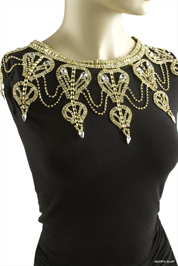 Spt-Gld Drop Stone Shoulder (44954) Necklace Yellow