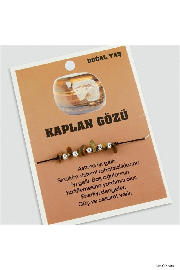Spt-Gld Tiger's Eye Natural Stone String (53541) Bracelet Brown