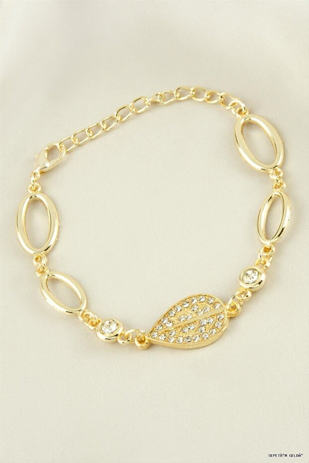 Spt-Gld Leaf Stone Tr (53327) Bracelet Yellow