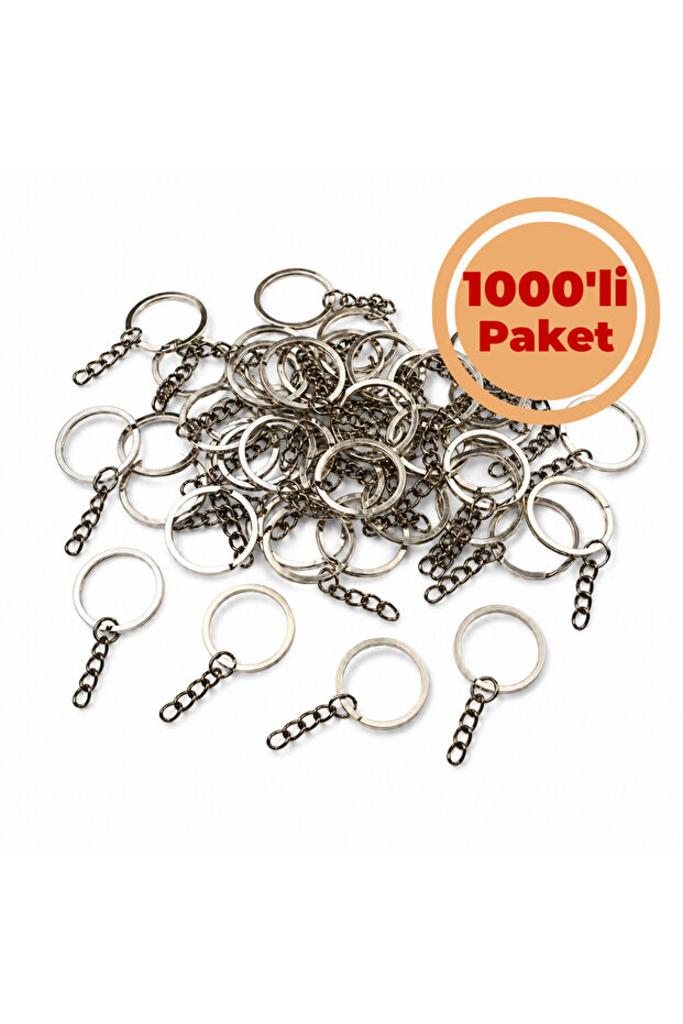 Keychain Ring Silver 1000 Pack Macrame Amigurumi Bag Accessory with Chain