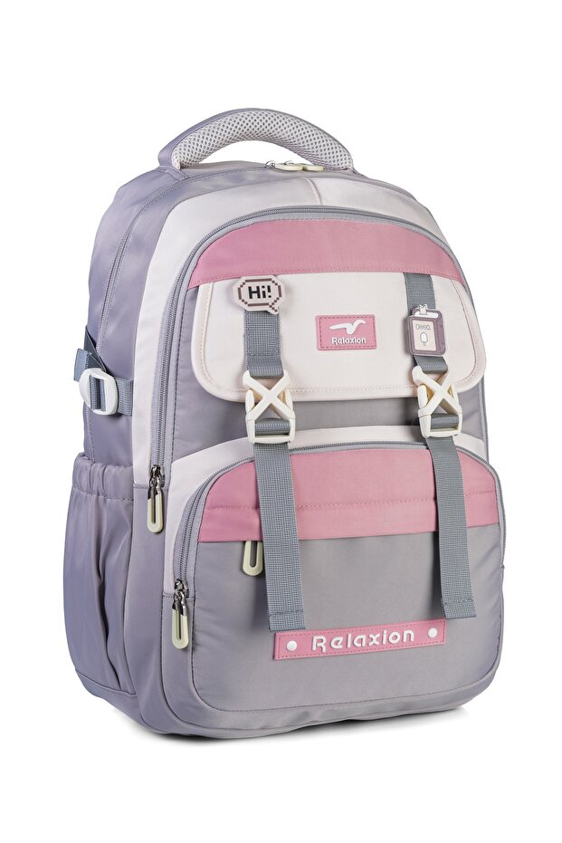 Relaxion Waterproof Fabric 5 Compartment Ergonomic Design School Backpack