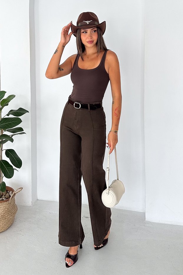 Women's High Waist Wide Leg Palazzo Pants with Pockets