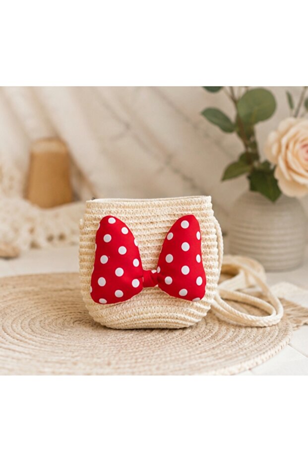 Girl's Straw Bag with Bow
