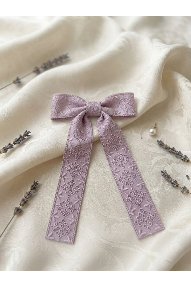 Lilac Guipure Girls' Automatic Buckle Hanmade