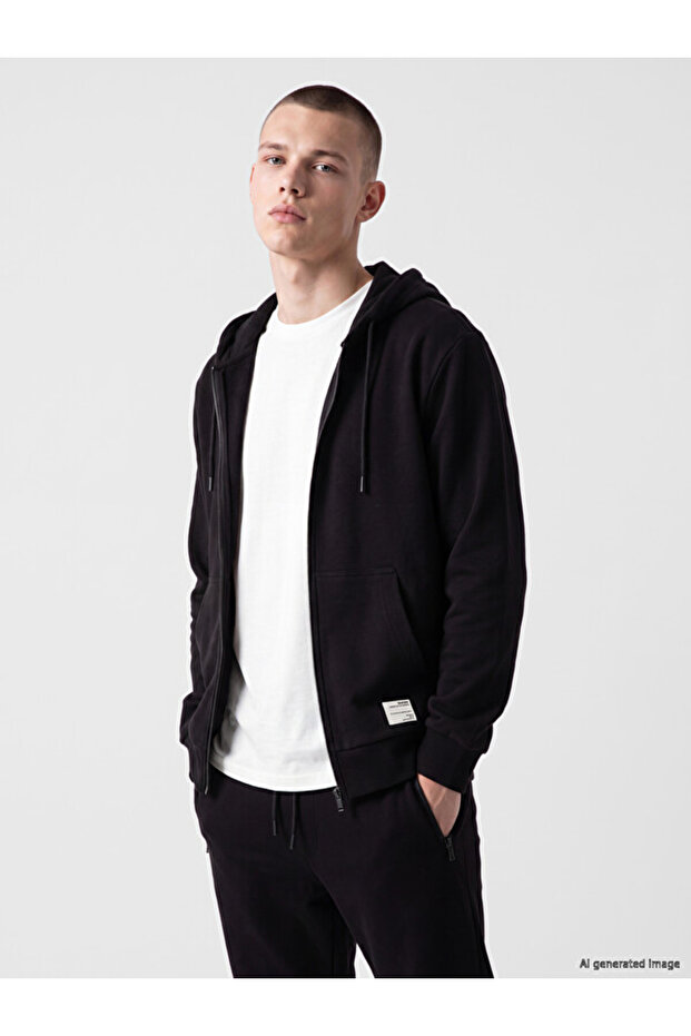Hooded Men's Zippered Sweatshirt