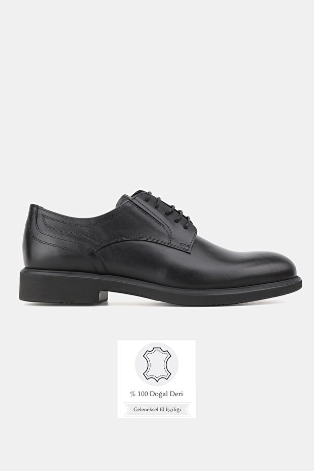 Men's black genuine natural leather eva sole lace-up shoe size 39-45