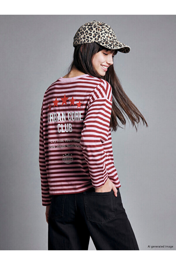 Striped 100% Cotton Women's T-Shirt for Style Seekers from Uzg Store