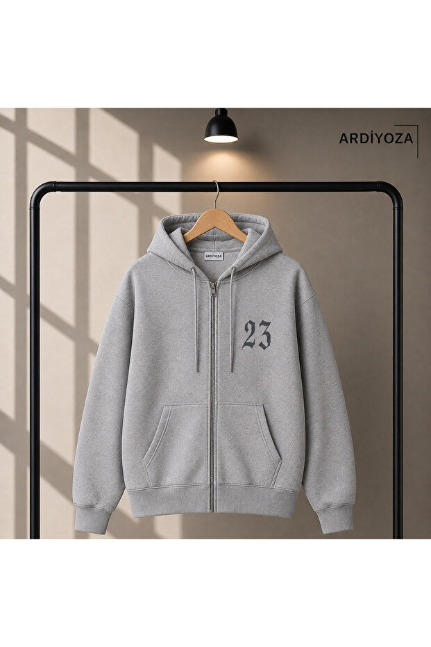 Unisex Printed Gray Jacket