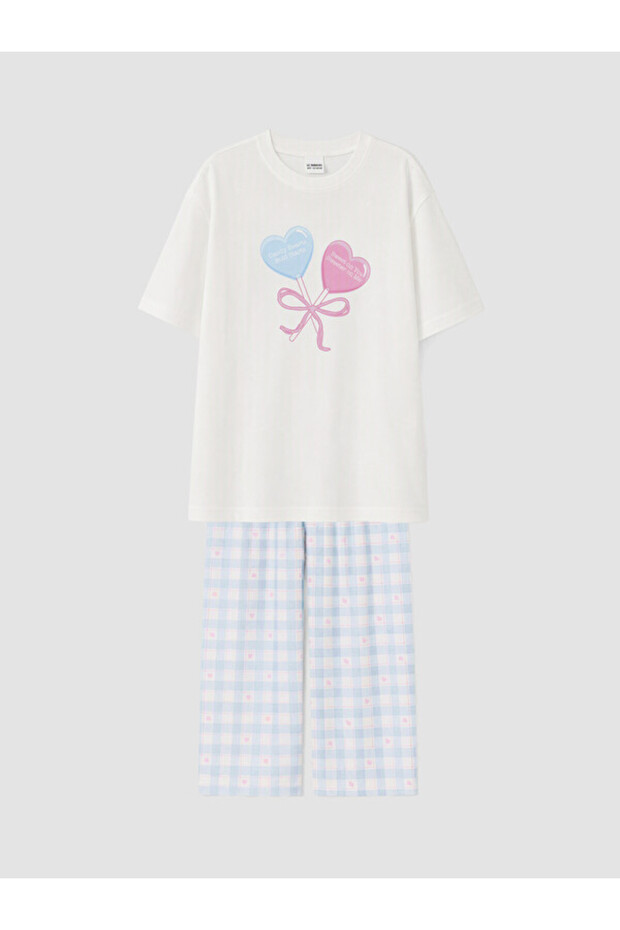 Esvab • Modern & Distinctive Zero Roba Collar Girls' Capri Pajama Set