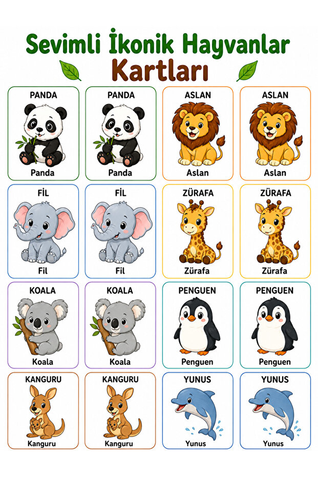 Cute Farm Animals Matching Cards 16 Pieces Memory Intelligence Game Preschool Educational Cards