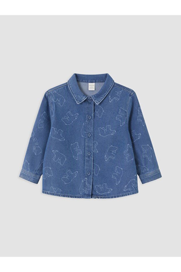 I Embroidered Baby Boy Jean Shirt from Freezen Store