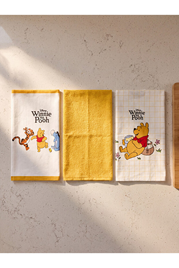 Esvab • Modern & Distinctive Winnie the Pooh Printed Cotton Tea Towels 3-Pack 40X50 cm