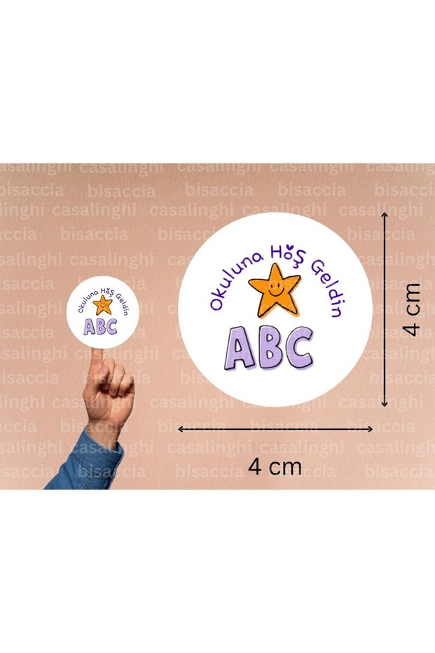 Welcome to School Sticker Abc Back to School Round Matte Sticker 4 cm (45 Pieces)