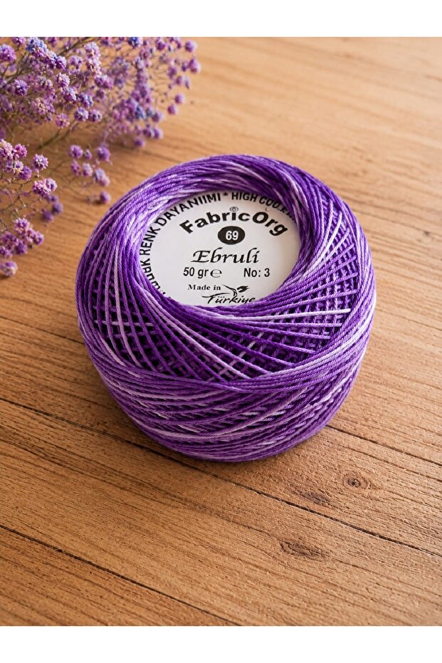 Cotton Like Ebruli Punch - Bracelet - Bandana - Runner Knitting and Crochet Yarn No:3 50 Gr (R.No: 69)