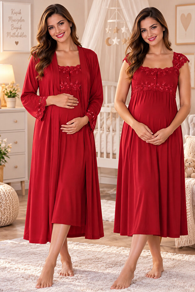 Comfortable Fit Maternity Morning Nightgown Set Effortt