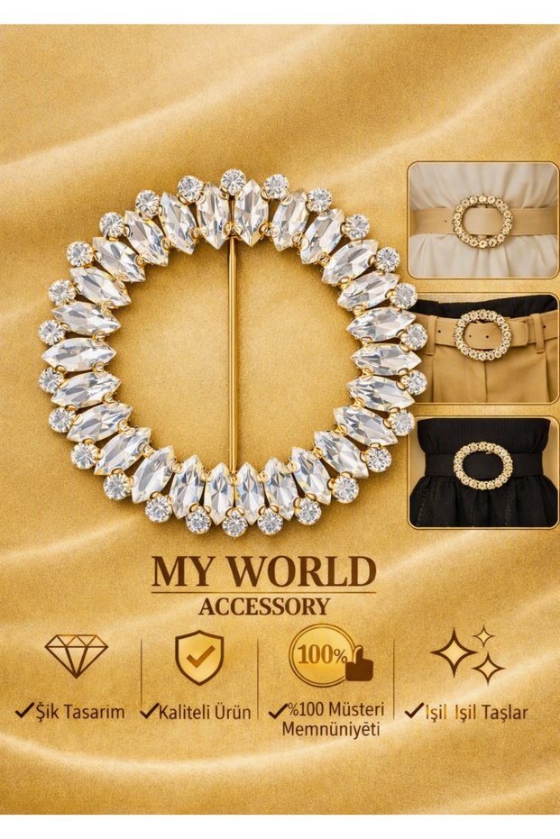 Round Jewelled Belt Buckle