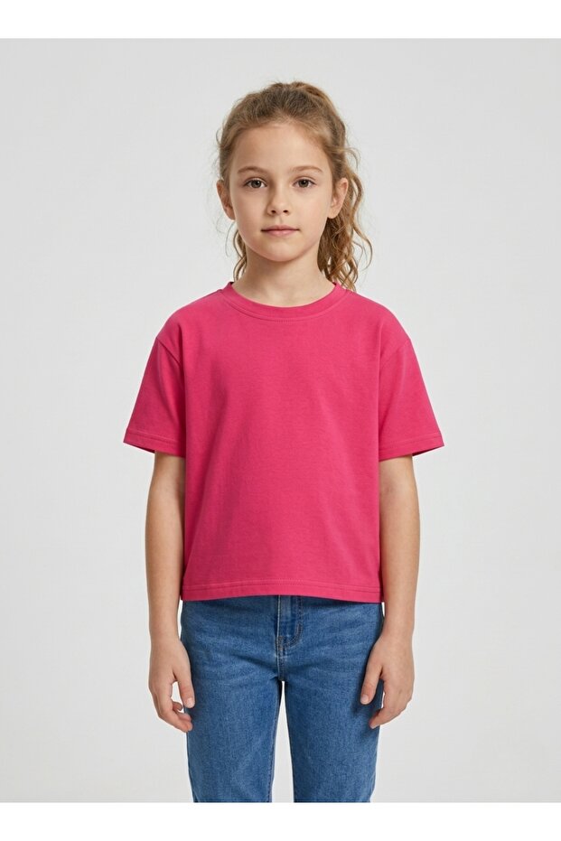 Unisex Plain Maroon Boxy-fit Oversize Casual T-Shirt