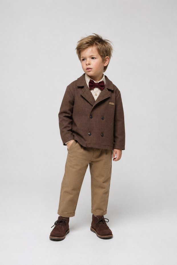 Baby Boy Brown Little Secrets Cotton 3-Piece Set