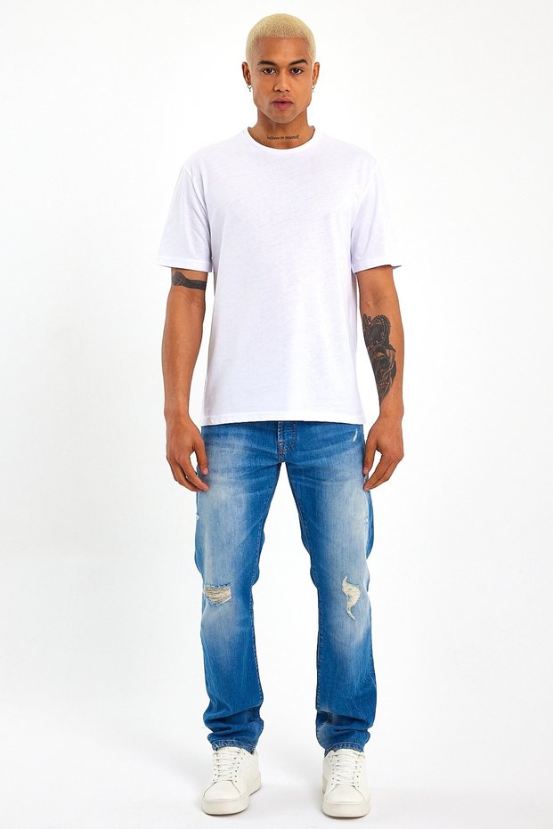 Men's Basic Crew Neck Short Sleeve Relaxed Fit T-Shirt The-Spr26Ts30