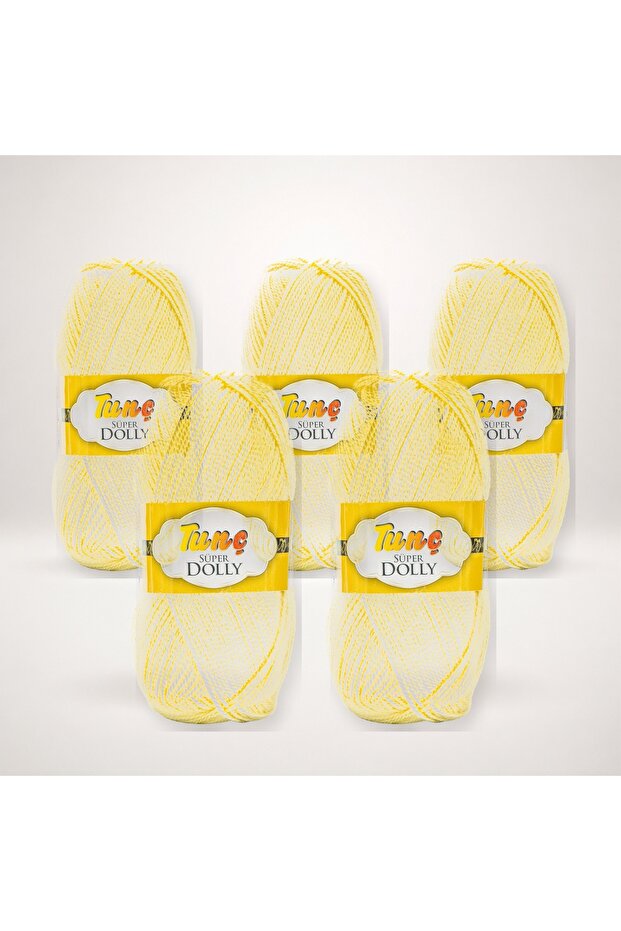 Super Dolly Booties Yarn 5-Pack 500 Gr - Light Yellow 216
