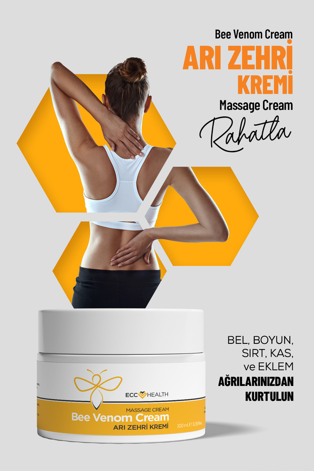 Bee Venom Extract Massage Cream 100 ml – Regional Care for Muscles, Back, Neck and Joint Areas