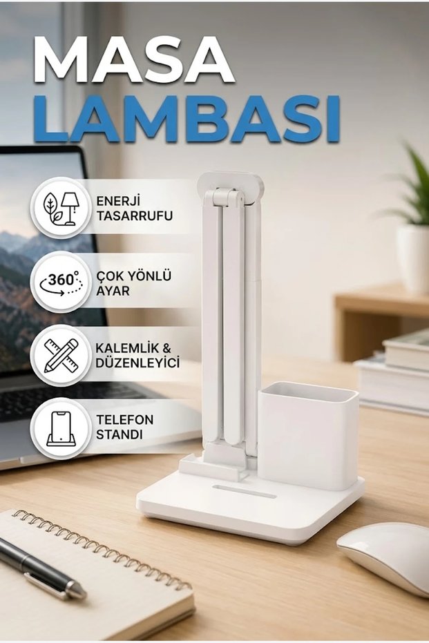 Led Desk Lamp for Kids with Phone Stand Pen Holder Adjustable Light
