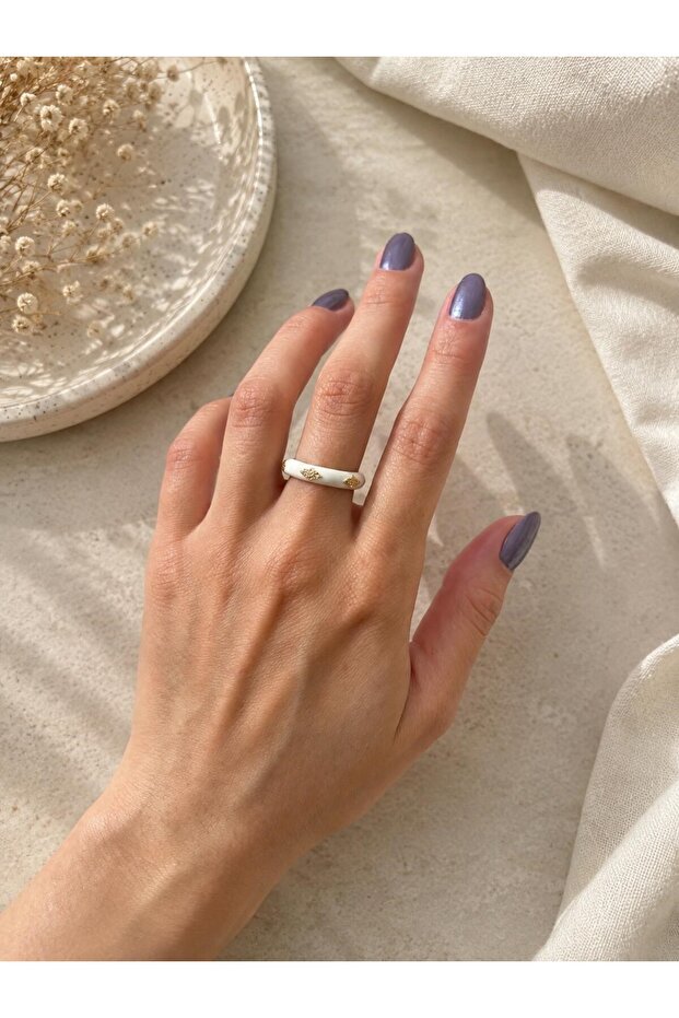 Stone Embellished White Ring