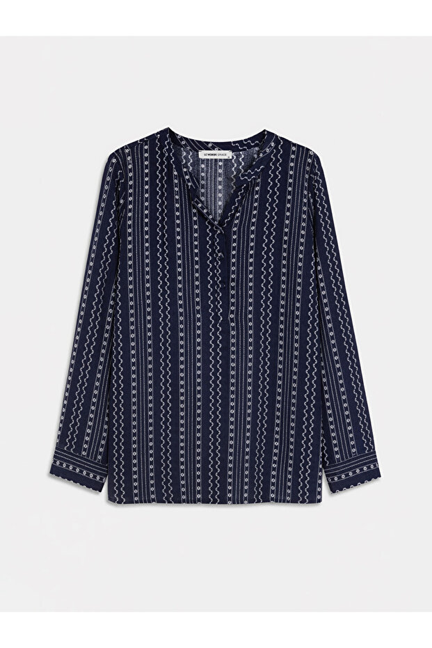 Lcw Grace Collar Patterned Blouse
