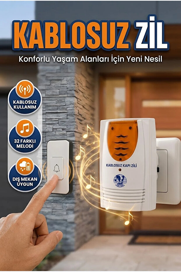 Wireless Doorbell Practical Design with 32 Melodies, No Wires Required